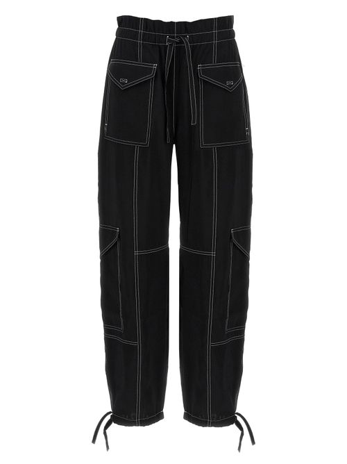 Light Slub Pocket Cargo Pants — Black