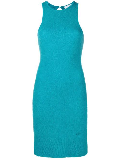 Sleeveless knitted dress - Blue