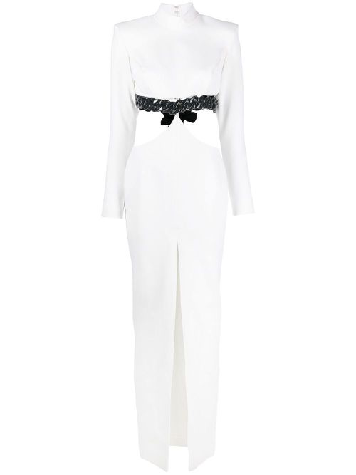 Chain-detail cut-out maxi dress - White