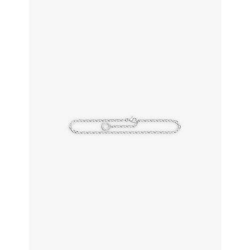 Womens Plain Classic Charm Sterling-silver Bracelet