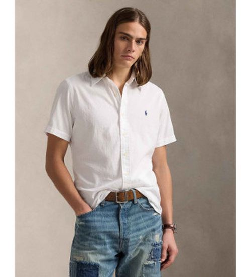 Polo Ralph Lauren for man. 710914495002 Custom Fit sirsaca shirt white (M), Casual, Cotton, Short sleeve
