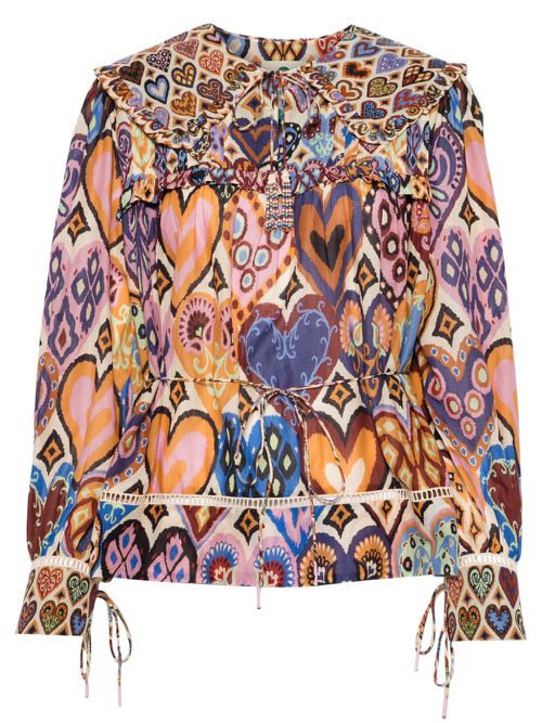 Heart Ikat blouse - Neutrals