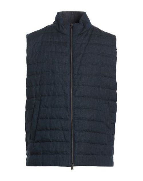 Man Vest Navy Size 50 Linen