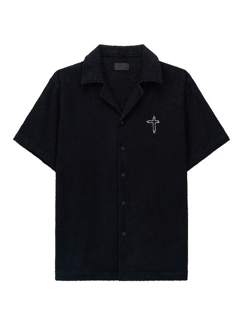 Men's Chaparral Nathan Cotton Oversized Camp Shirt - Black