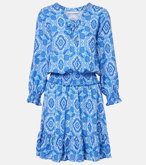 Mykonos printed smocked minidress