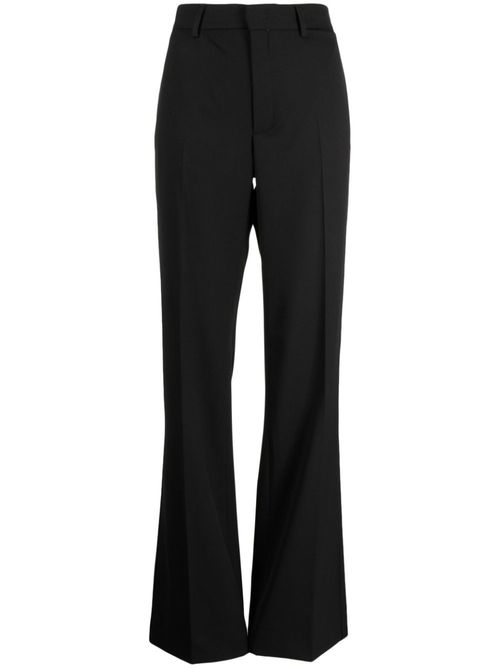 Pressed-crease high-waisted trousers - Black