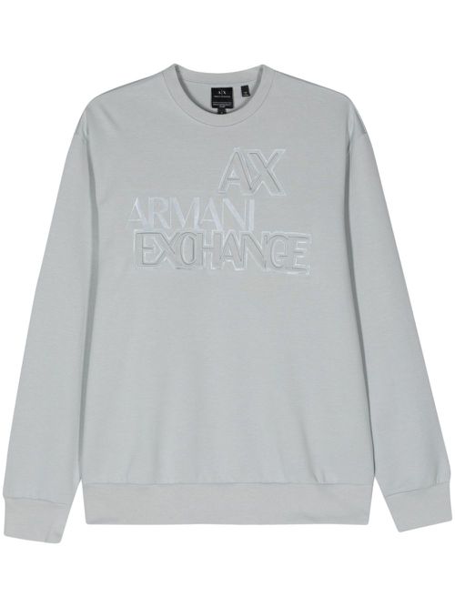 Logo-appliqué crew-neck sweatshirt - Grey