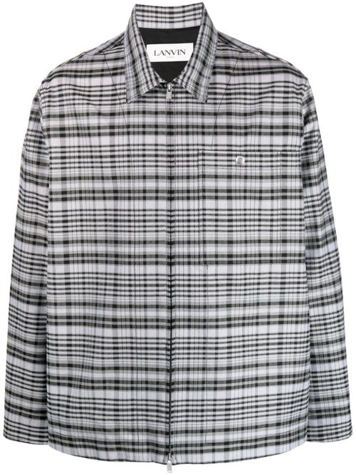 Zip-up checked jacket - Grey