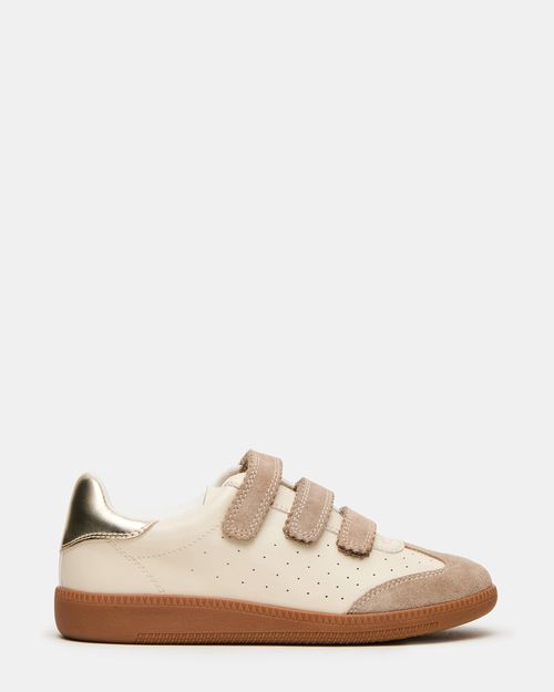 Steve Madden Women's Momentum Light Taupe/white Low-Top Sneakers - Light Taupe White - - Leather