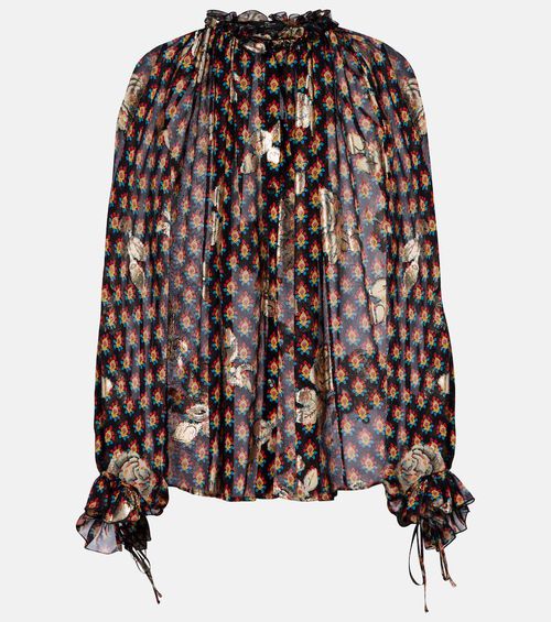 Silk-blend top