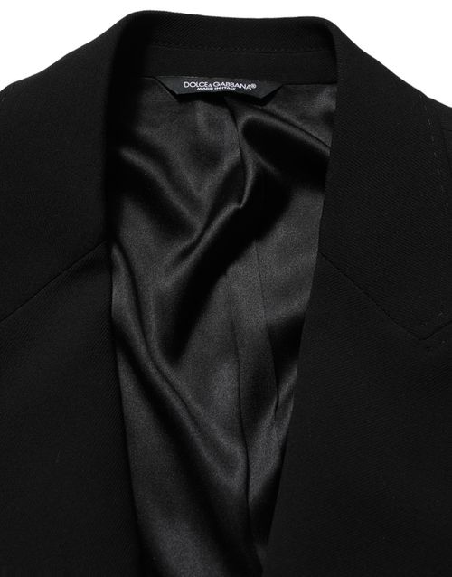 Virgin Wool Single-Breasted Blazer — Black