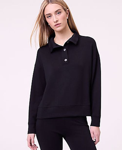 Ann Taylor Weekend Mockneck Sweatshirt in CloudPlush