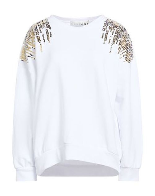 Woman Sweatshirt White Size S Cotton, Polyester