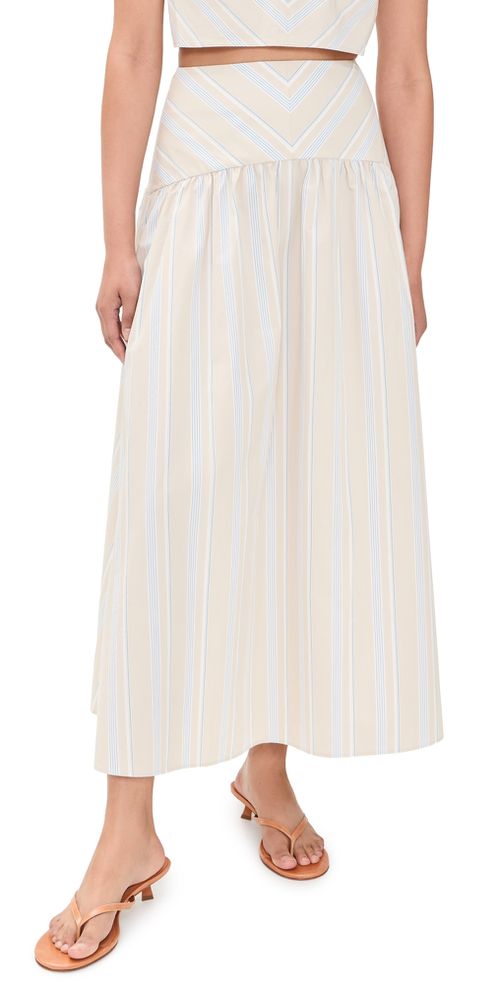 Adaline Skirt Beige Stripe
