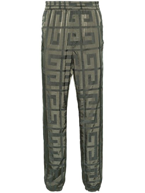 4G-motif taffeta trousers - Green