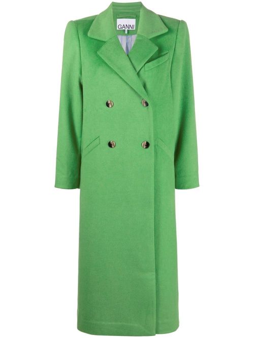 Double-breasted button-fastening coat - Green