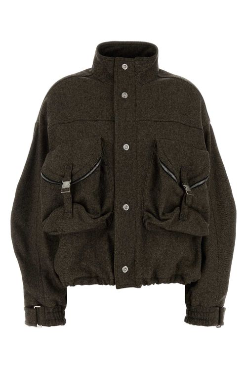 Wool-Nylon Zip-Pocket Jacket — Gray
