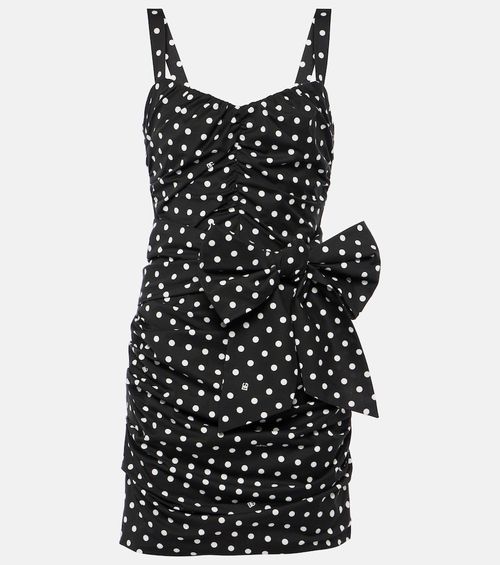 Polka-dot cotton-blend minidress