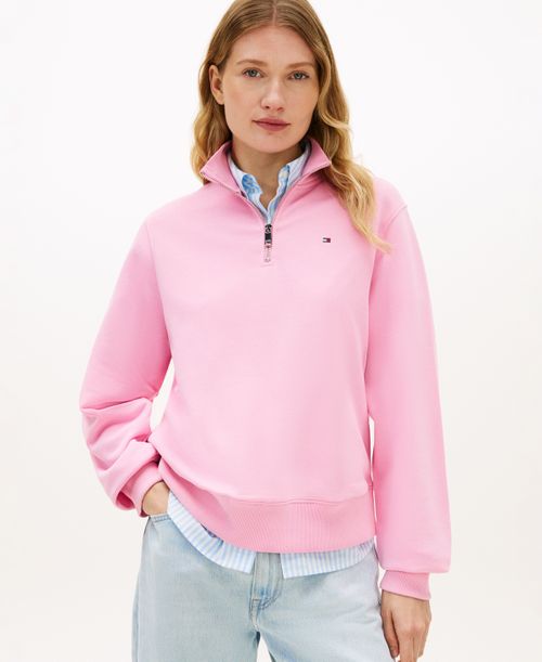 Women's Half-Zip Sweatshirt - Rose Petal