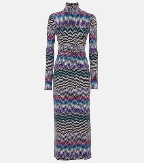 Zig Zag turtleneck dress