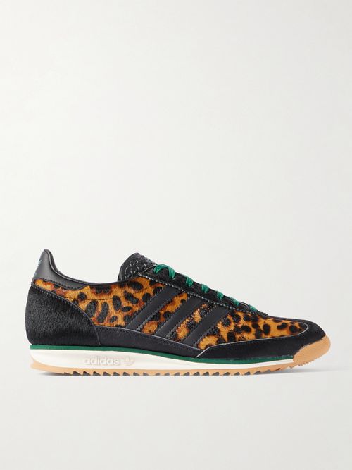 Sl 72 Og Leather-trimmed Leopard-print Calf Hair Sneakers