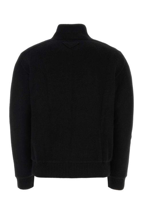 Black Wool Blend Cardigan