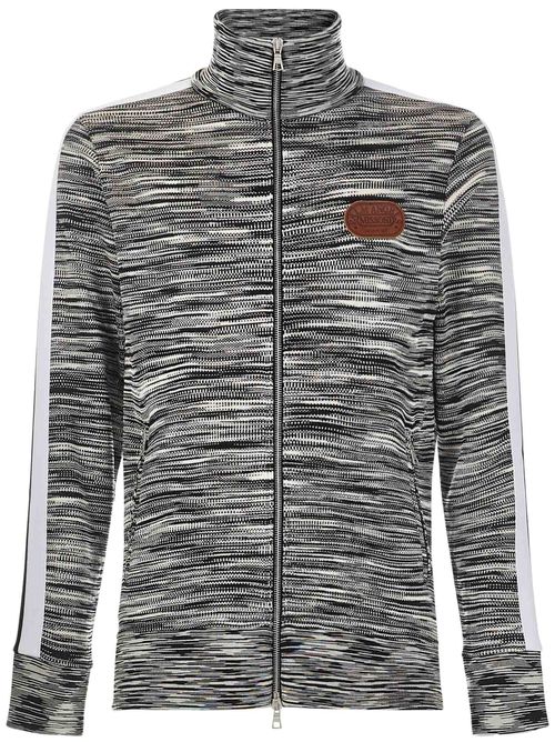 X Missoni melange knit zip-front track jacket - Black