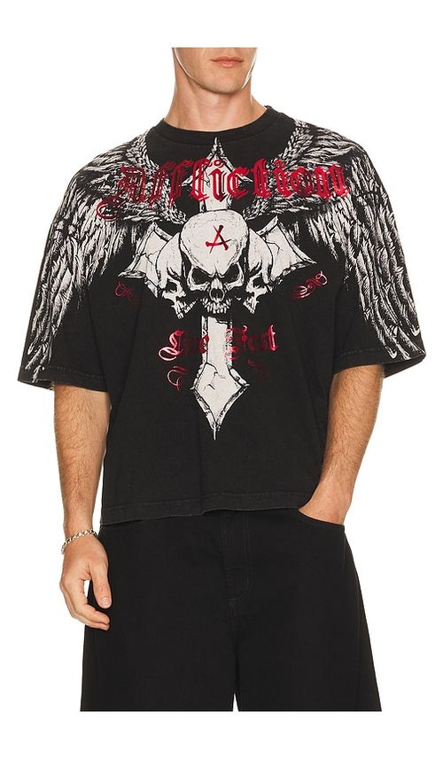 Affliction Imperial Life Short Sleeve Tee in Black. XL/1X. Also in S