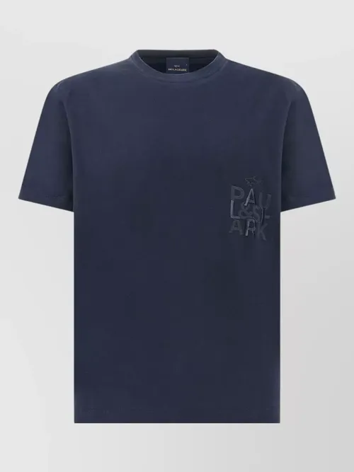 Paul & Shark - embroidered cotton jersey crew neck t shirt