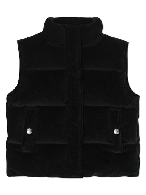 Velvet padded vest - Black