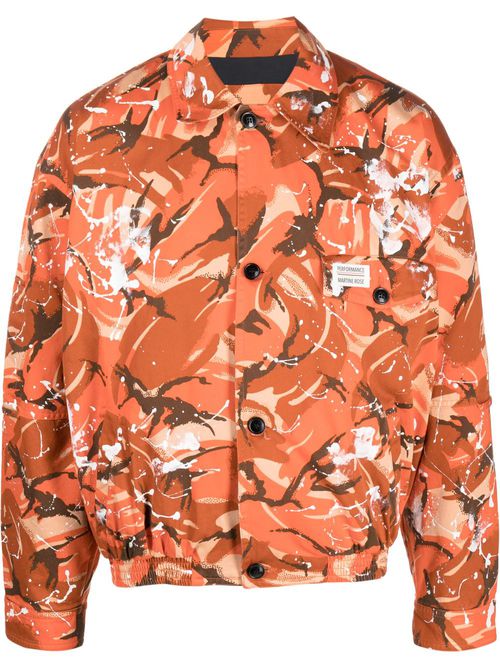Camo-print bomber jacket - Orange