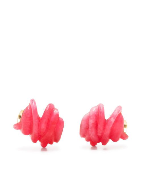 Sculpted resin stud earrings - Pink