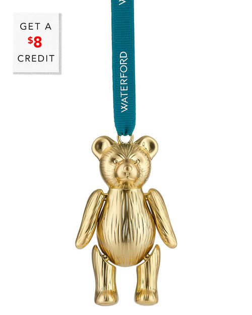 Christmas Teddy Golden Ornament With $8 Credit