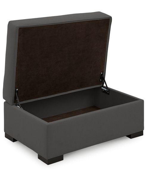 "Astra 36"" Fabric Chair Bed Storage Ottoman, Created for Dawson Gunmetal Grey"