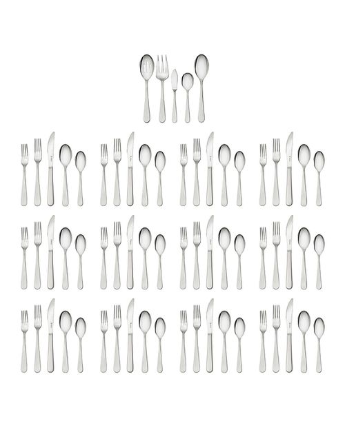 Lucena 65-Pc. Flatware Set, Service for 12 - Stainless Steel