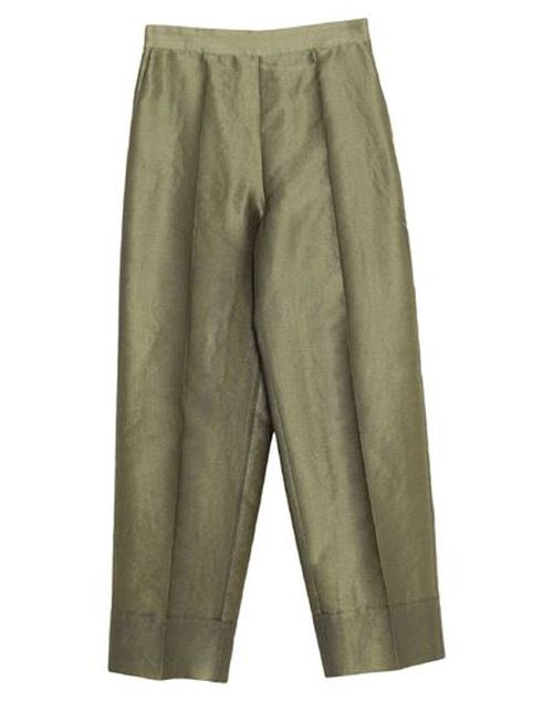 Emporio Armani Woman Pants Military green Size 4 Polyester, Silk