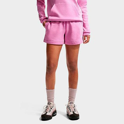 Women's Sportswear Club Fleece Mid-Rise Shorts in Light Magenta/Heather/White