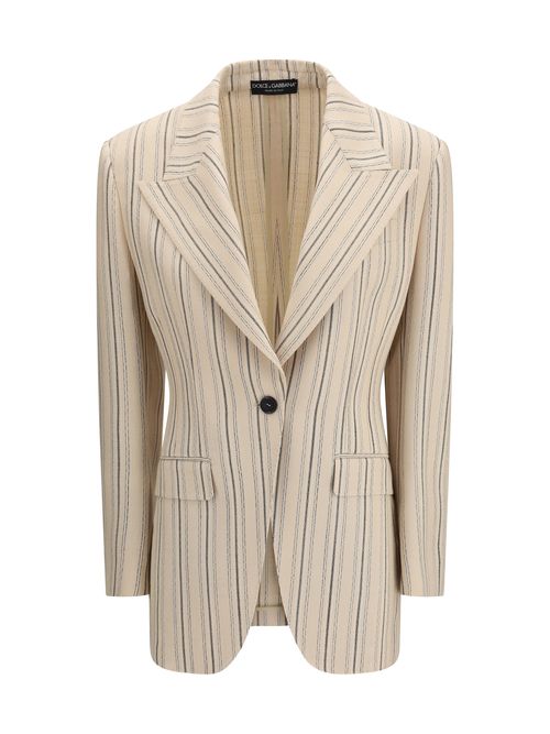 Regimental Pinstripe Blazer — Beige