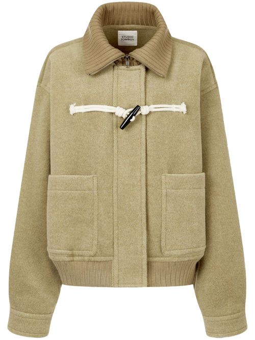 Herringbone-pattern jacket - Neutrals