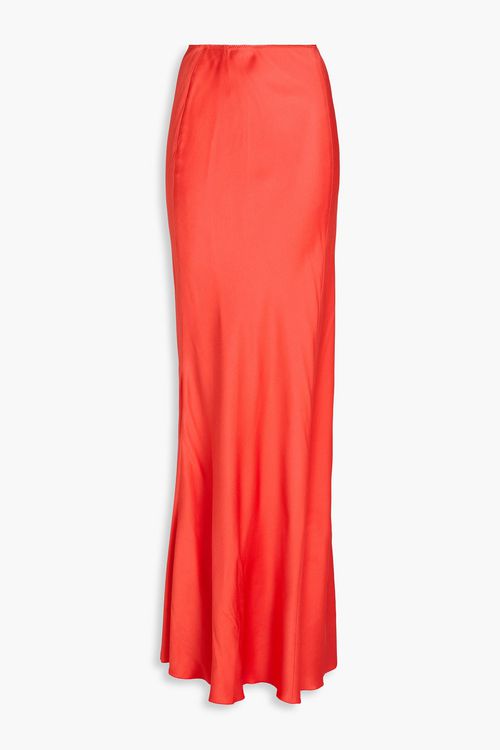 Satin-crepe maxi skirt