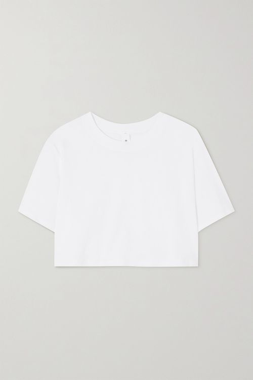 All Yours Cropped Pima Cotton T-shirt - White