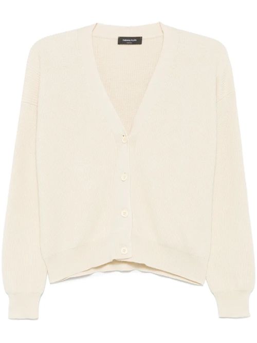 Ribbed Virgin Wool Cardigan — Cream