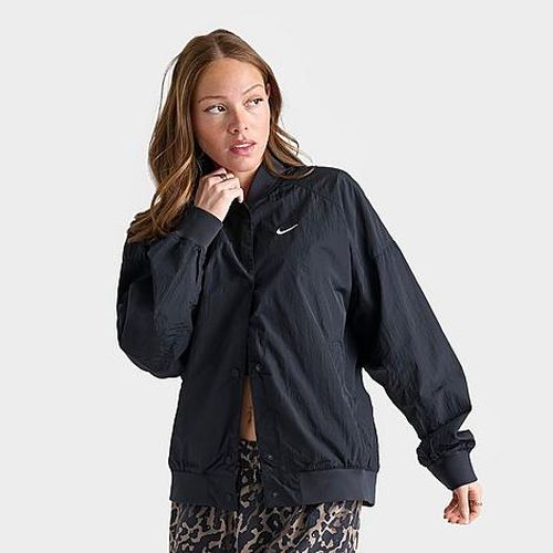 Women's Sportswear Oversized Varsity Jacket in Black