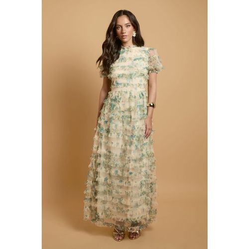 Oasis Womens Trailing Bloom Tiered Mesh Maxi Dress - Multicolour