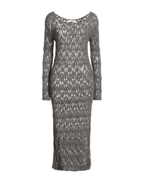 Woman Maxi dress Grey Size 4 Cotton, Polyamide