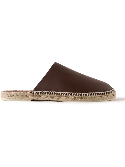 Seaside Walk Leather Backless Espadrilles