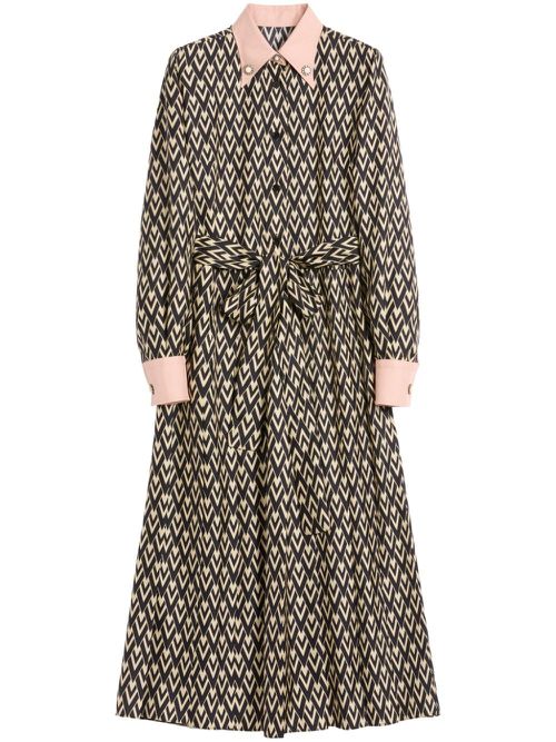 Contrasting shirt dress - Neutrals