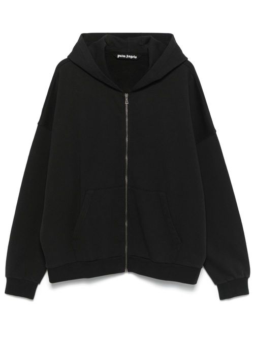 Curved-logo hoodie - Black