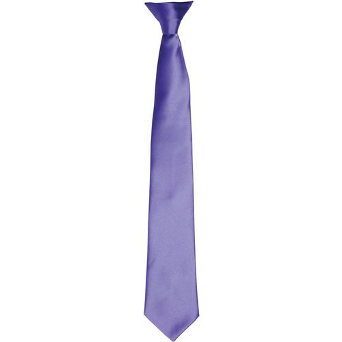 Premier Colours Mens Satin Clip Tie (Purple) - One Size