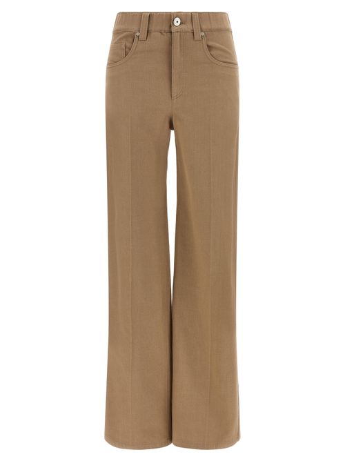 Garment-Dyed Cotton Jeans — Beige